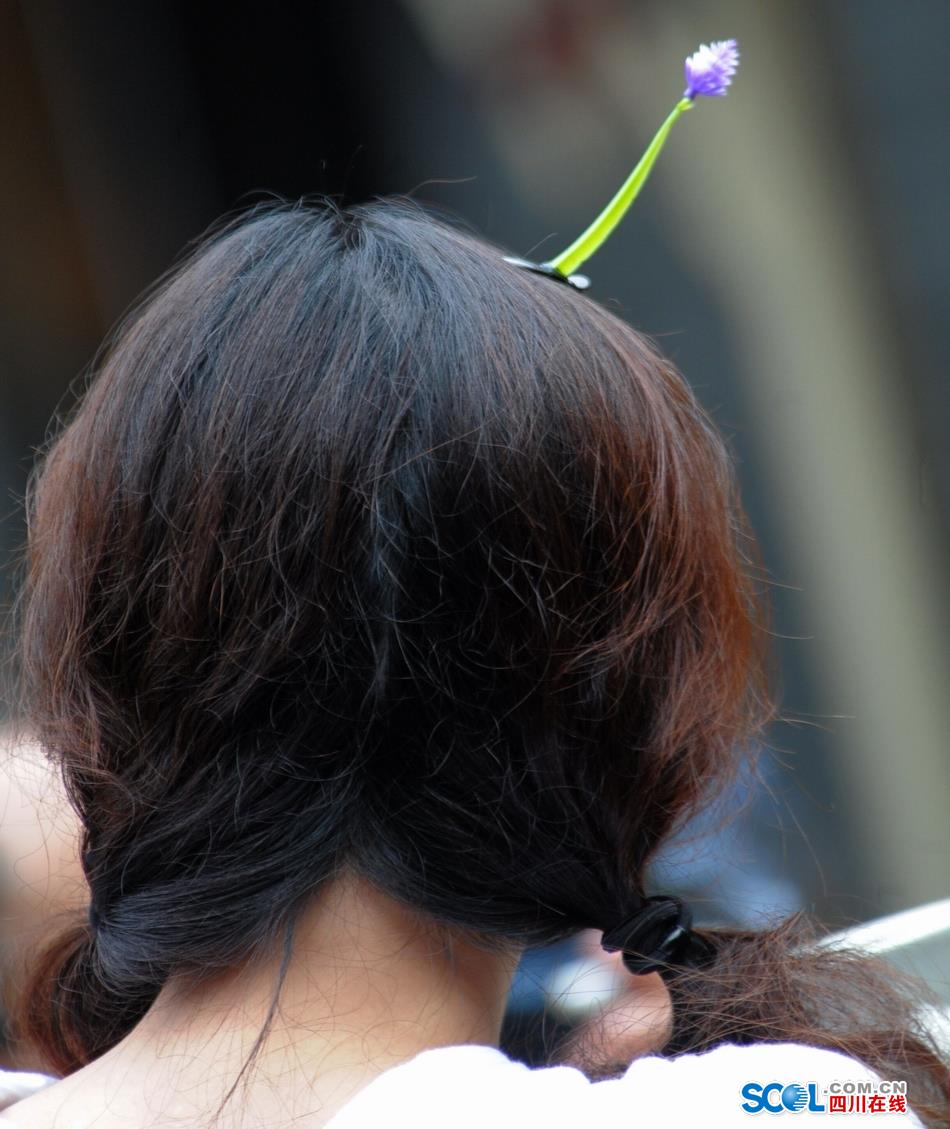 Look！Bean sprouts flowers grow on head