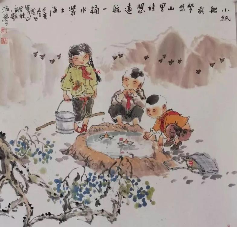 Farmer presents childhood memories in paintings