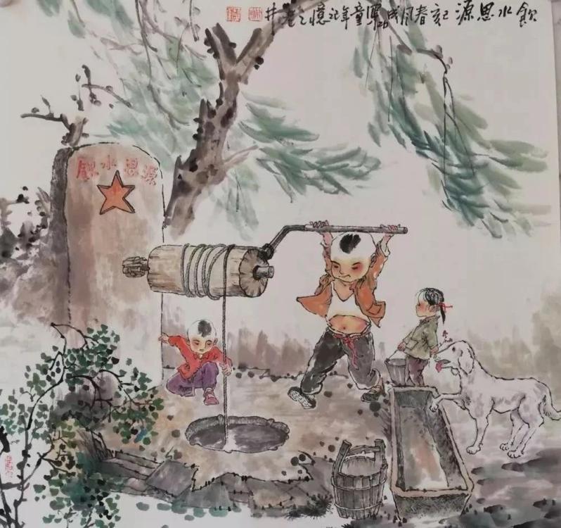 Farmer presents childhood memories in paintings