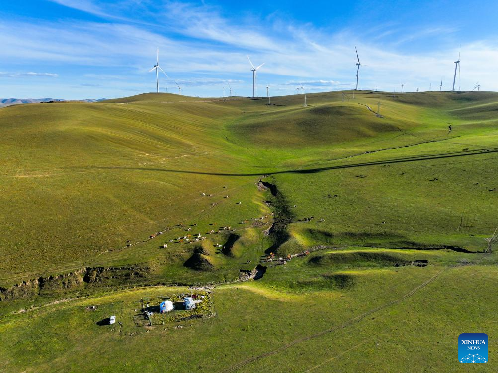 View of grassland in Jarud Banner of Tongliao City, China's Inner Mongolia